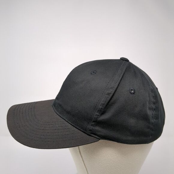 Roebucks Slideback Hat Black One Size Adjustable Vented Holes 6 Panel Blank - Picture 3 of 9